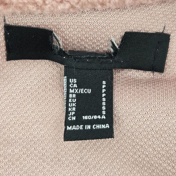 Forever 21 Teddy Jacket Shacket Womens Small Mauve Pink Distressed Plush Fall - Picture 4 of 7